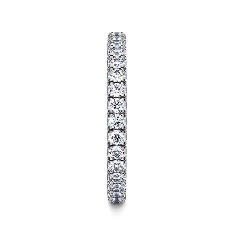 Eternity Band Wedding Ring in 14k White Gold with Round Natural Diamond at Gabriel & Co. - Shot 5
