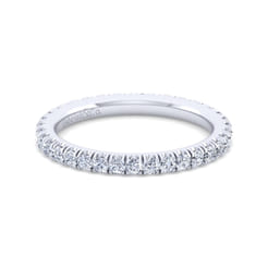 Avignon - 14K White Gold French Pave Set Diamond Eternity Band