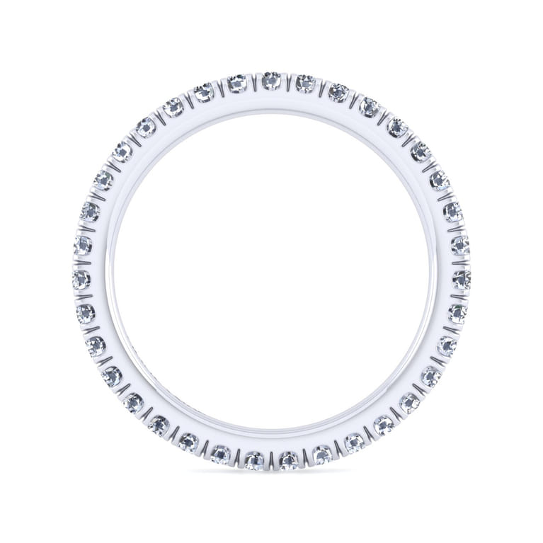 Eternity Band Wedding Ring in 14k White Gold with Round Natural Diamond at Gabriel & Co. - Shot 2