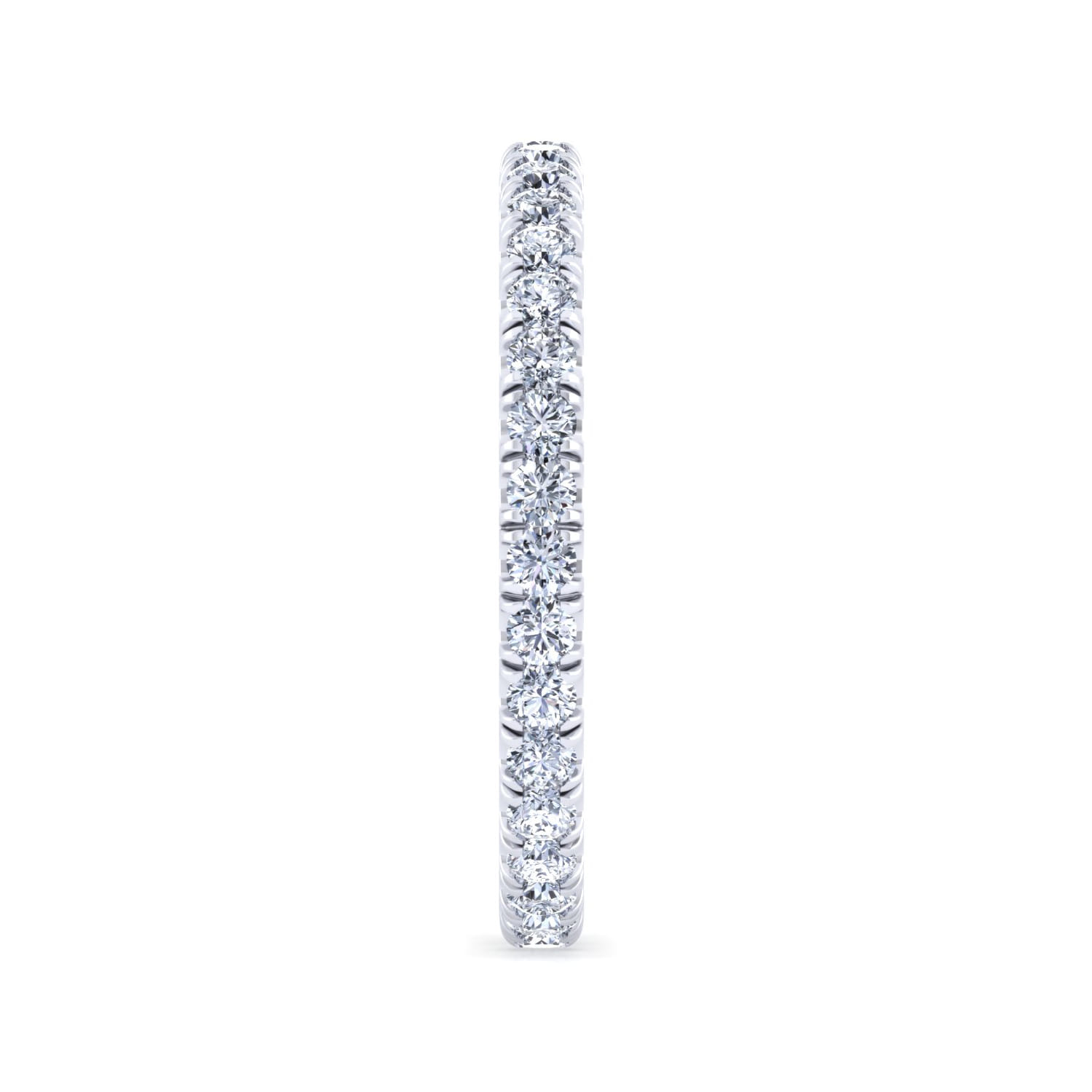 Eternity Band Wedding Ring in 14k White Gold with Round Natural Diamond at Gabriel & Co. - Shot 4