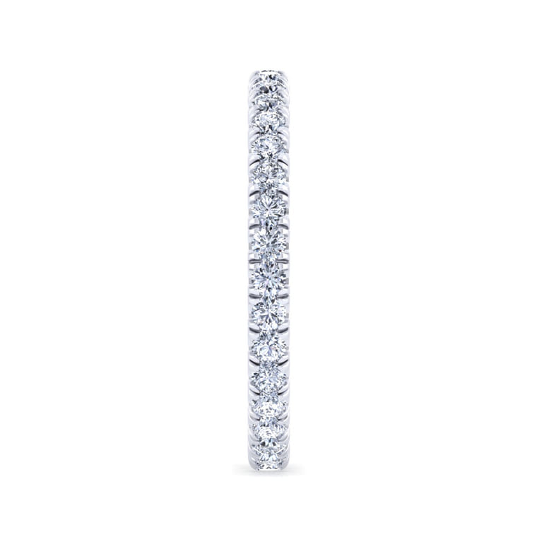 Eternity Band Wedding Ring in 14k White Gold with Round Natural Diamond at Gabriel & Co. - Shot 4