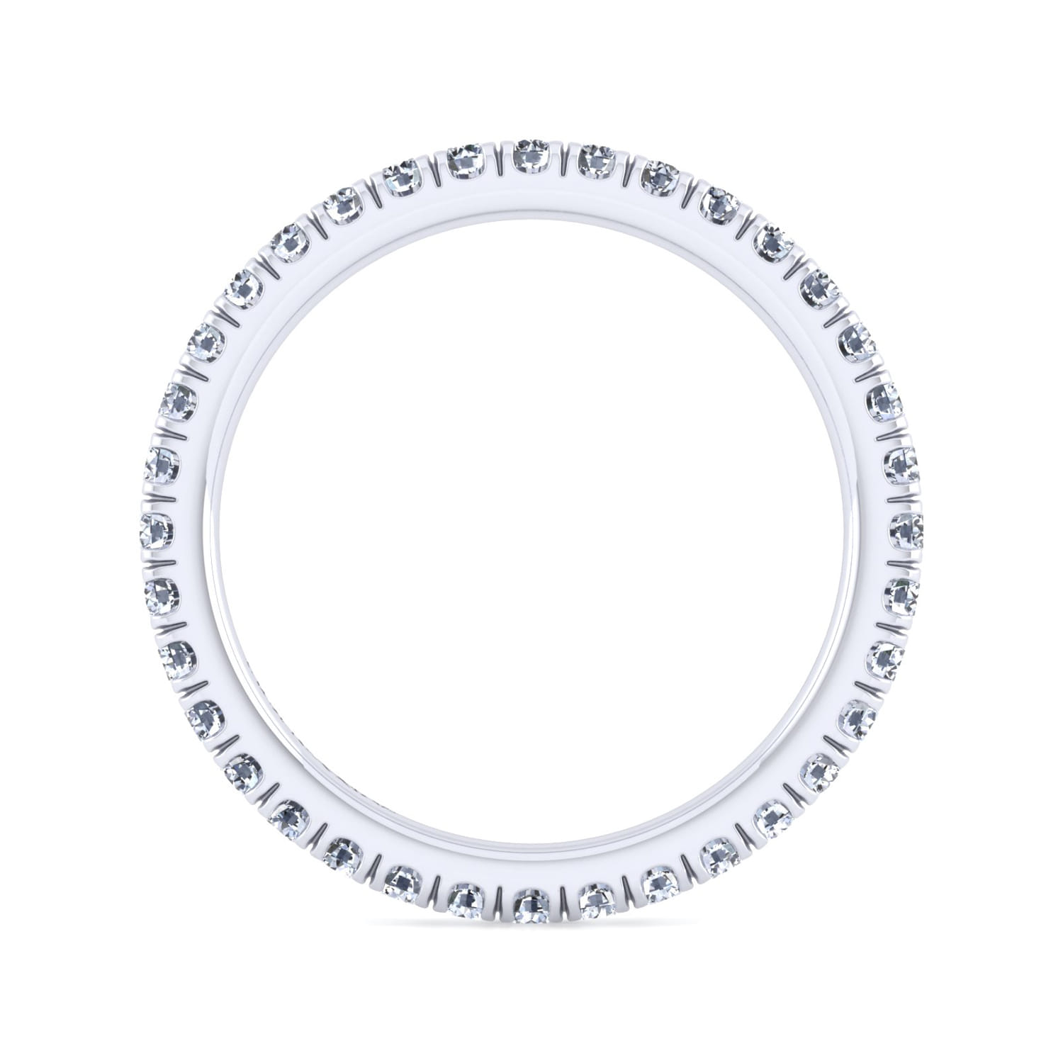 Eternity Band Wedding Ring in 14k White Gold with Round Natural Diamond at Gabriel & Co. - Shot 2