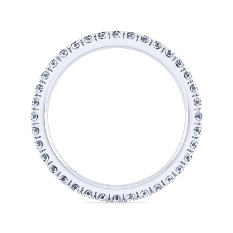Eternity Band Wedding Ring in 14k White Gold with Round Natural Diamond at Gabriel & Co. - Shot 2