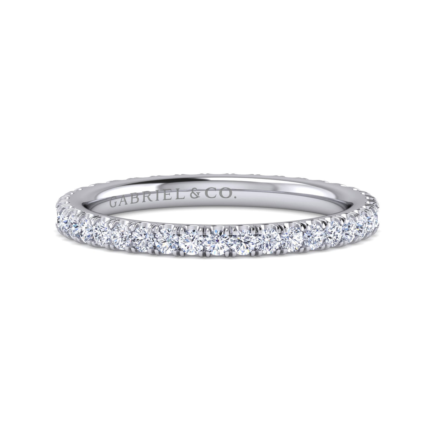 Eternity Band Wedding Ring in 14k White Gold with Round Natural Diamond at Gabriel & Co. - Shot 1