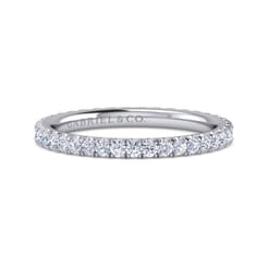 Avignon - 14K White Gold French Pave Set Diamond Eternity Band