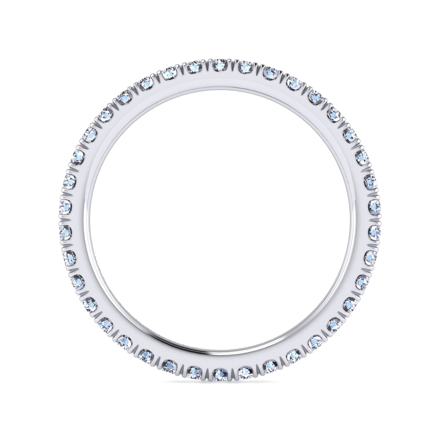 Eternity Band Wedding Ring in 14k White Gold with Round Natural Diamond at Gabriel & Co. - Shot 2