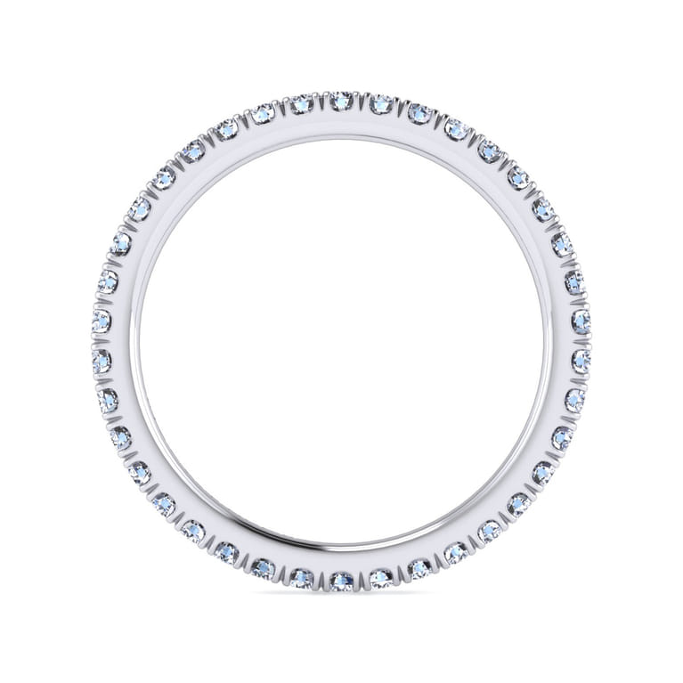 Eternity Band Wedding Ring in 14k White Gold with Round Natural Diamond at Gabriel & Co. - Shot 2