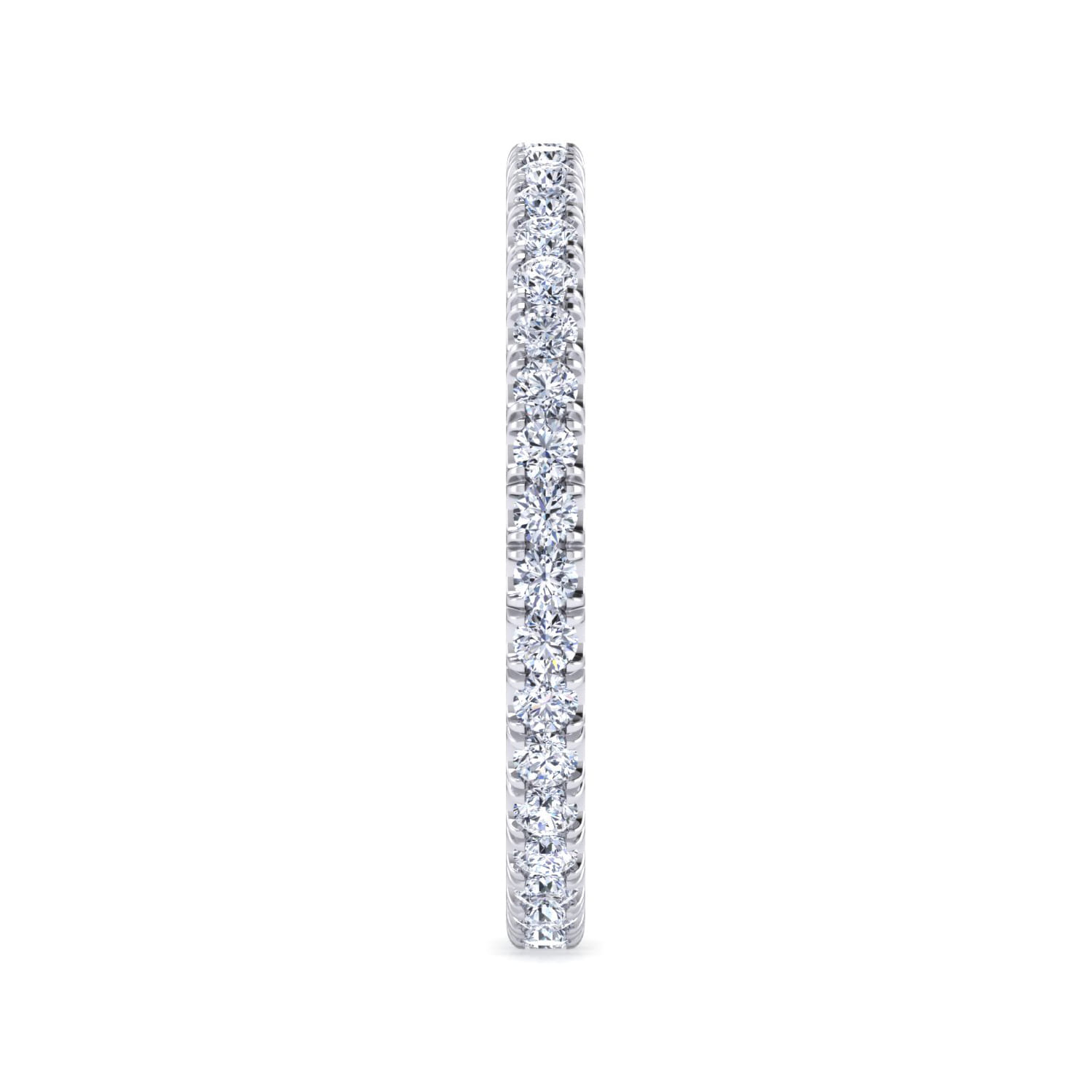 Eternity Band Wedding Ring in 14k White Gold with Round Natural Diamond at Gabriel & Co. - Shot 4