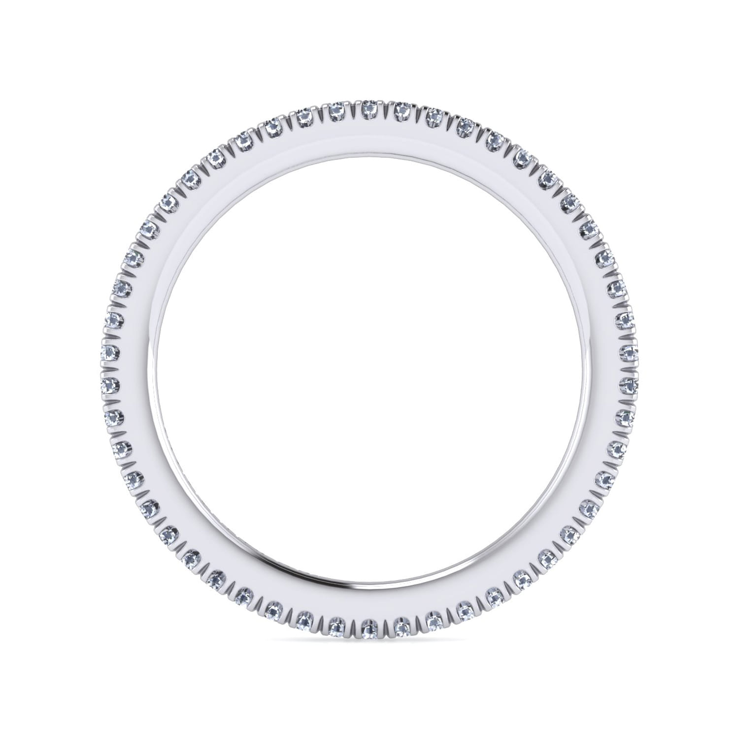 Eternity Band Wedding Ring in 14k White Gold with Round Natural Diamond at Gabriel & Co. - Shot 2