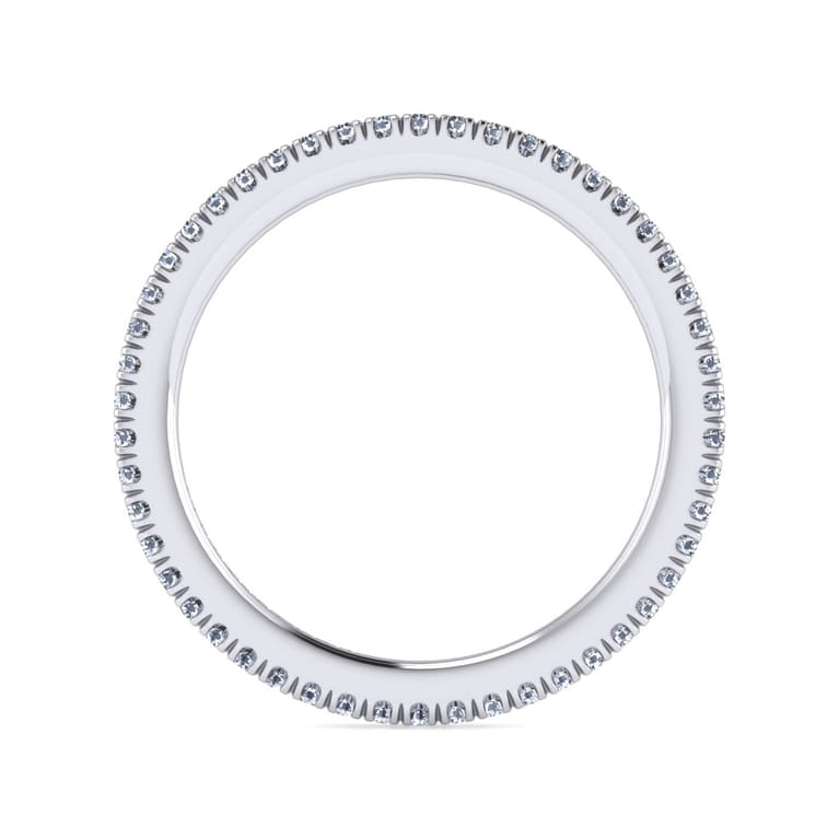Eternity Band Wedding Ring in 14k White Gold with Round Natural Diamond at Gabriel & Co. - Shot 2