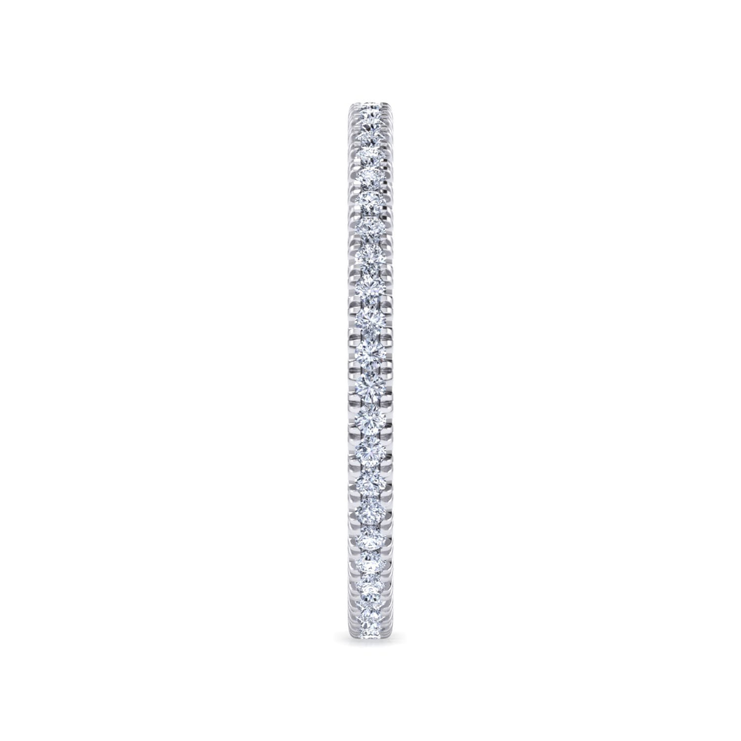 Eternity Band Wedding Ring in 14k White Gold with Round Natural Diamond at Gabriel & Co. - Shot 4