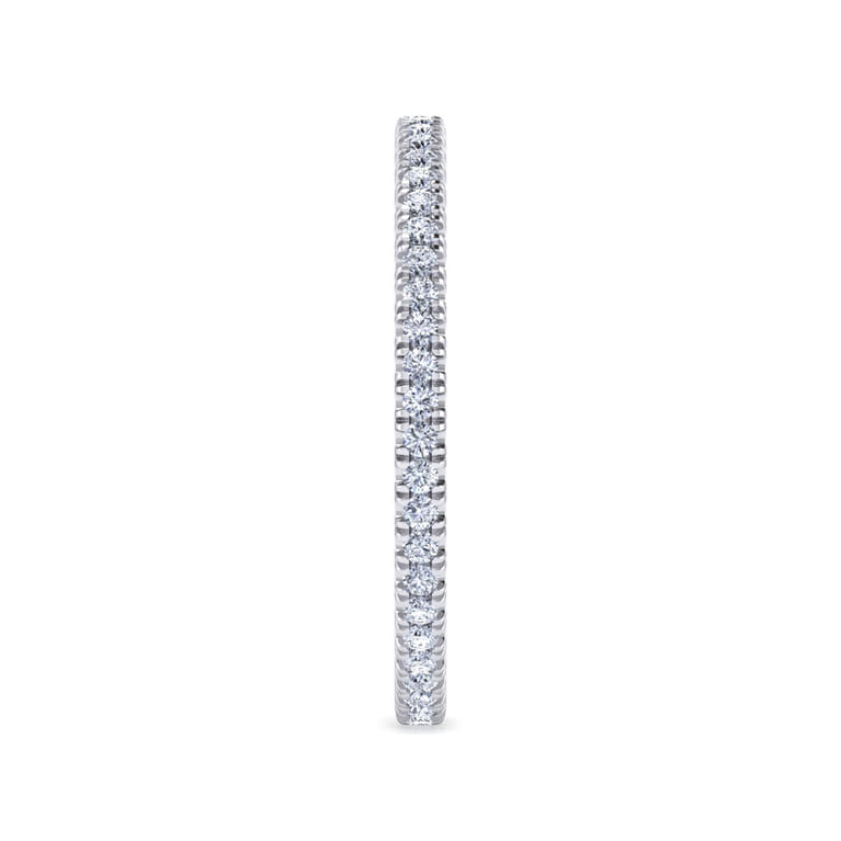 Eternity Band Wedding Ring in 14k White Gold with Round Natural Diamond at Gabriel & Co. - Shot 4