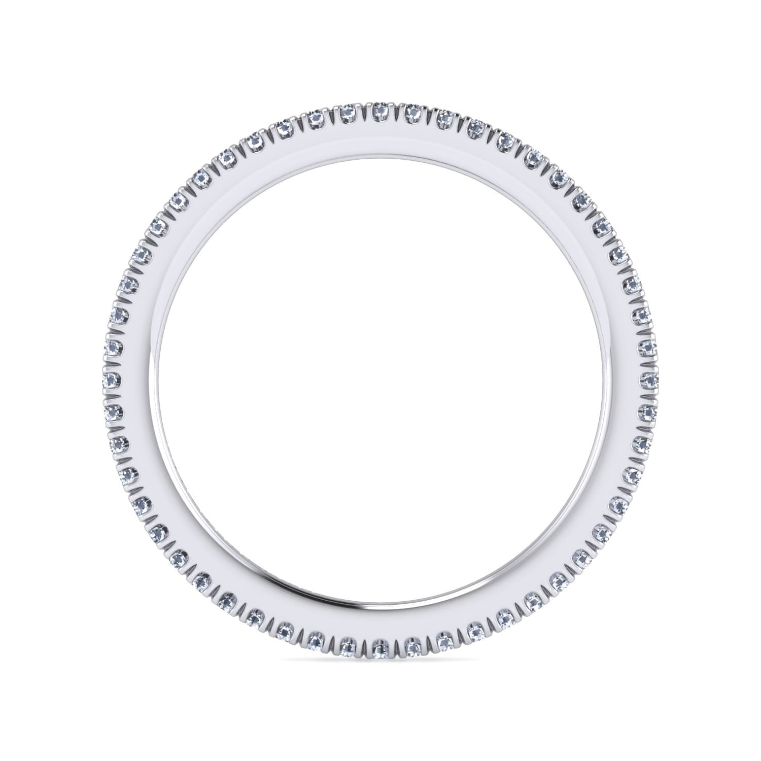 Eternity Band Wedding Ring in 14k White Gold with Round Natural Diamond at Gabriel & Co. - Shot 2