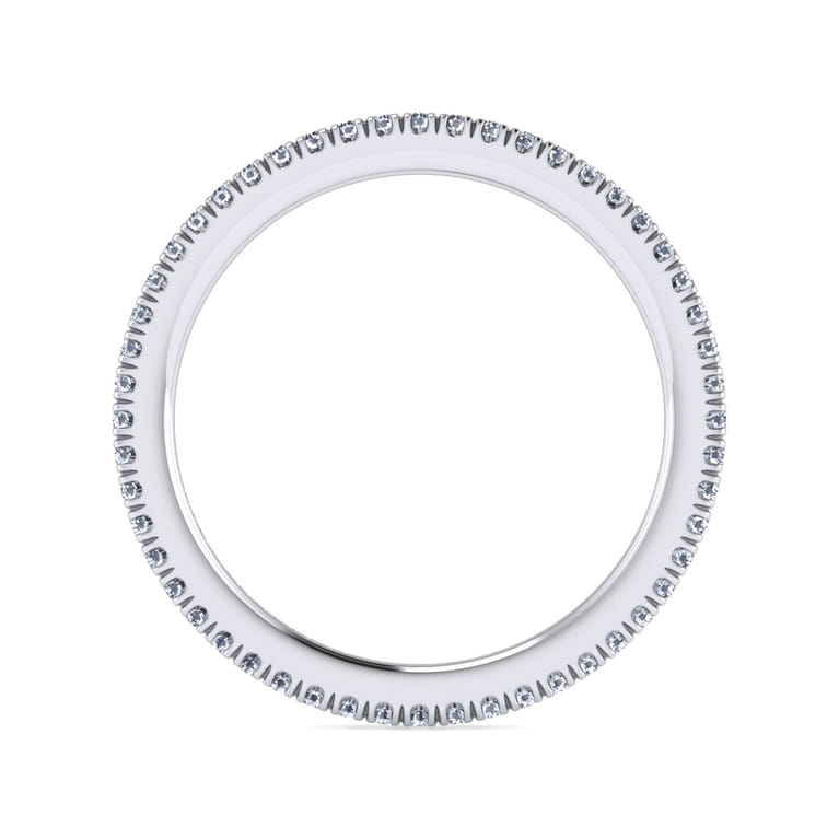 Eternity Band Wedding Ring in 14k White Gold with Round Natural Diamond at Gabriel & Co. - Shot 2