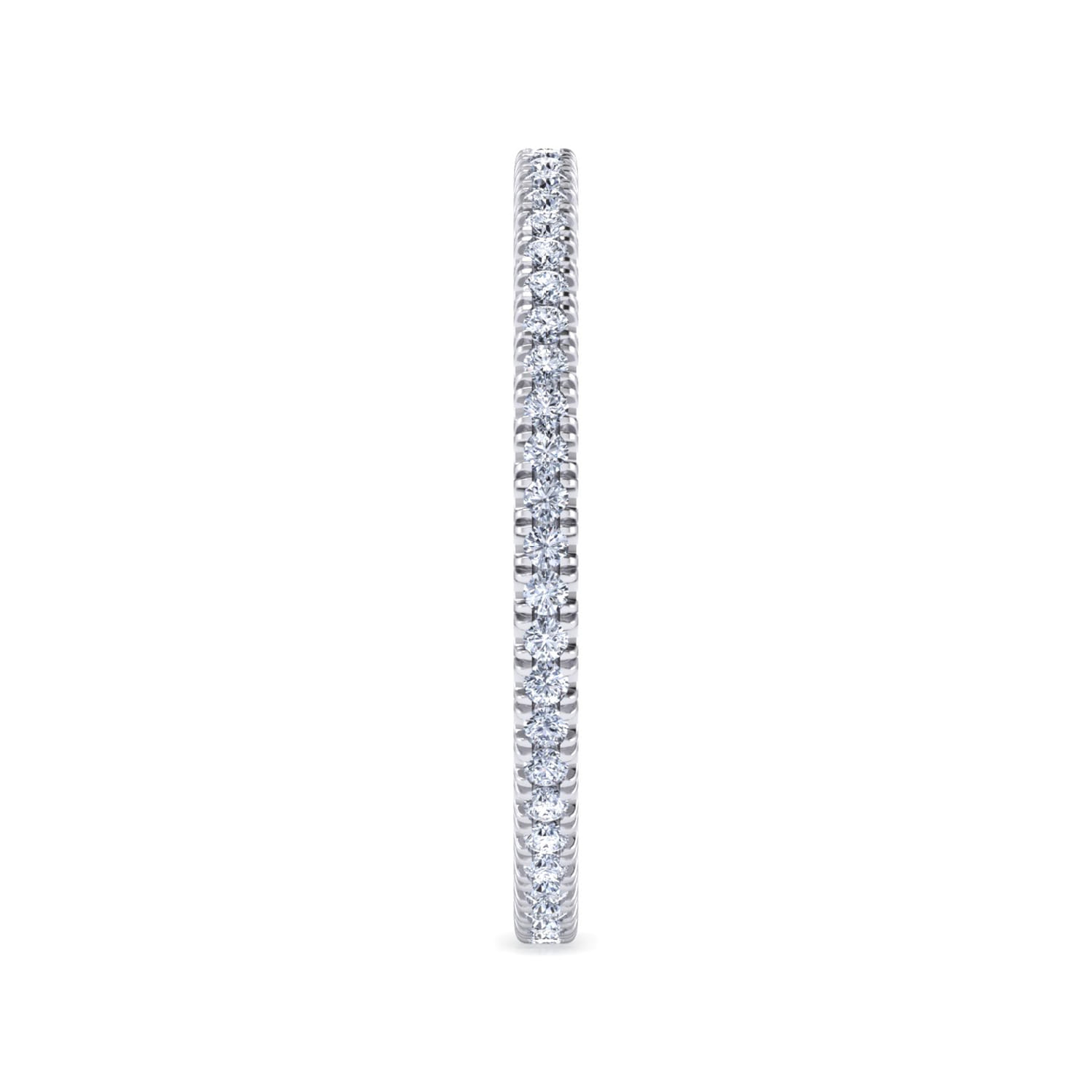 Eternity Band Wedding Ring in 14k White Gold with Round Natural Diamond at Gabriel & Co. - Shot 4