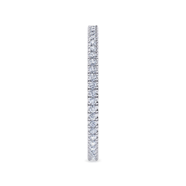 Eternity Band Wedding Ring in 14k White Gold with Round Natural Diamond at Gabriel & Co. - Shot 4