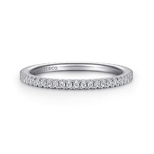 Avignon - 14K White Gold French Pave Set Diamond Eternity Band