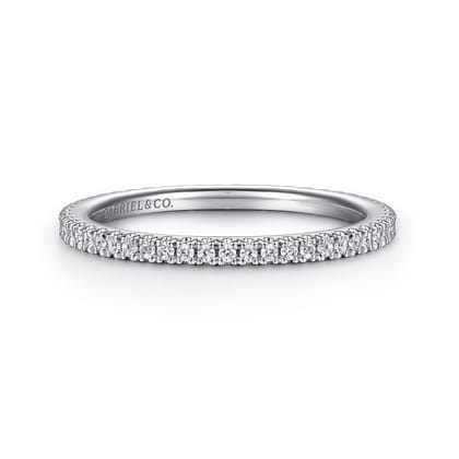 Avignon - 14K White Gold French Pave Set Diamond Eternity Band