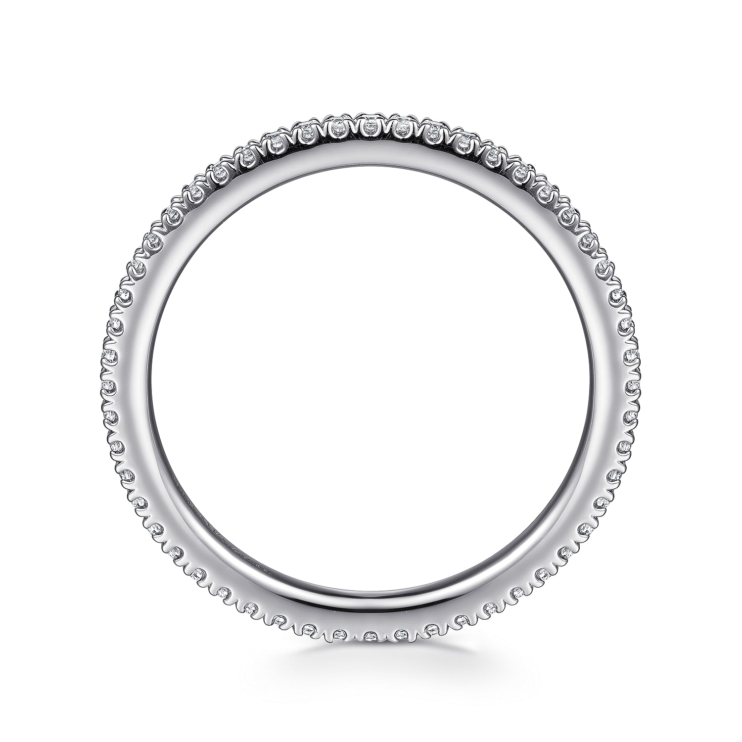 Avignon - 14K White Gold French Pave Set Diamond Eternity Band