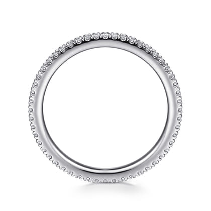 Avignon - 14K White Gold French Pave Set Diamond Eternity Band