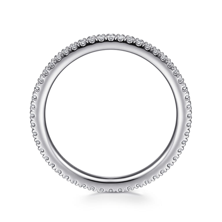 Eternity Band Wedding Ring in 14k White Gold with Round Natural Diamond at Gabriel & Co. - Shot 2