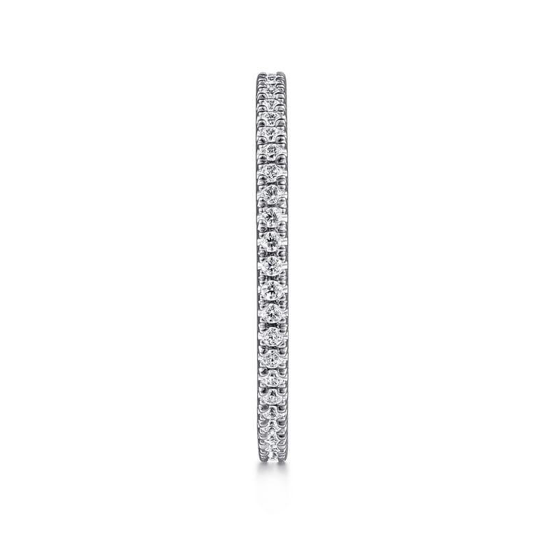 Eternity Band Wedding Ring in 14k White Gold with Round Natural Diamond at Gabriel & Co. - Shot 4