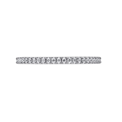 Avignon - 14K White Gold French Pave Set Diamond Eternity Band