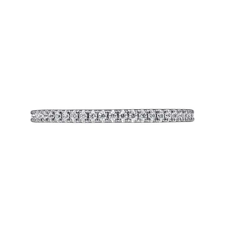 Avignon - 14K White Gold French Pave Set Diamond Eternity Band