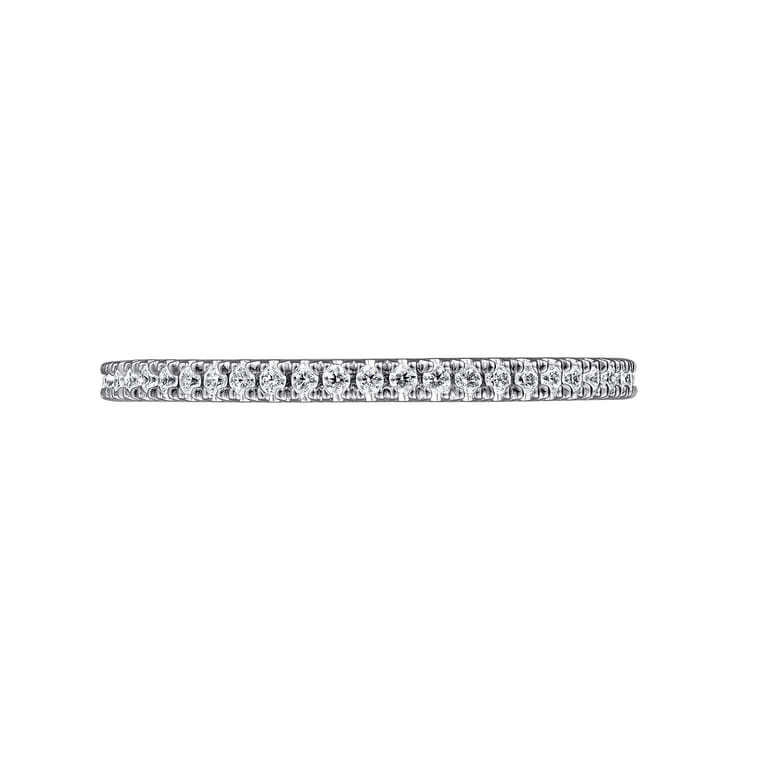 Eternity Band Wedding Ring in 14k White Gold with Round Natural Diamond at Gabriel & Co. - Shot 5