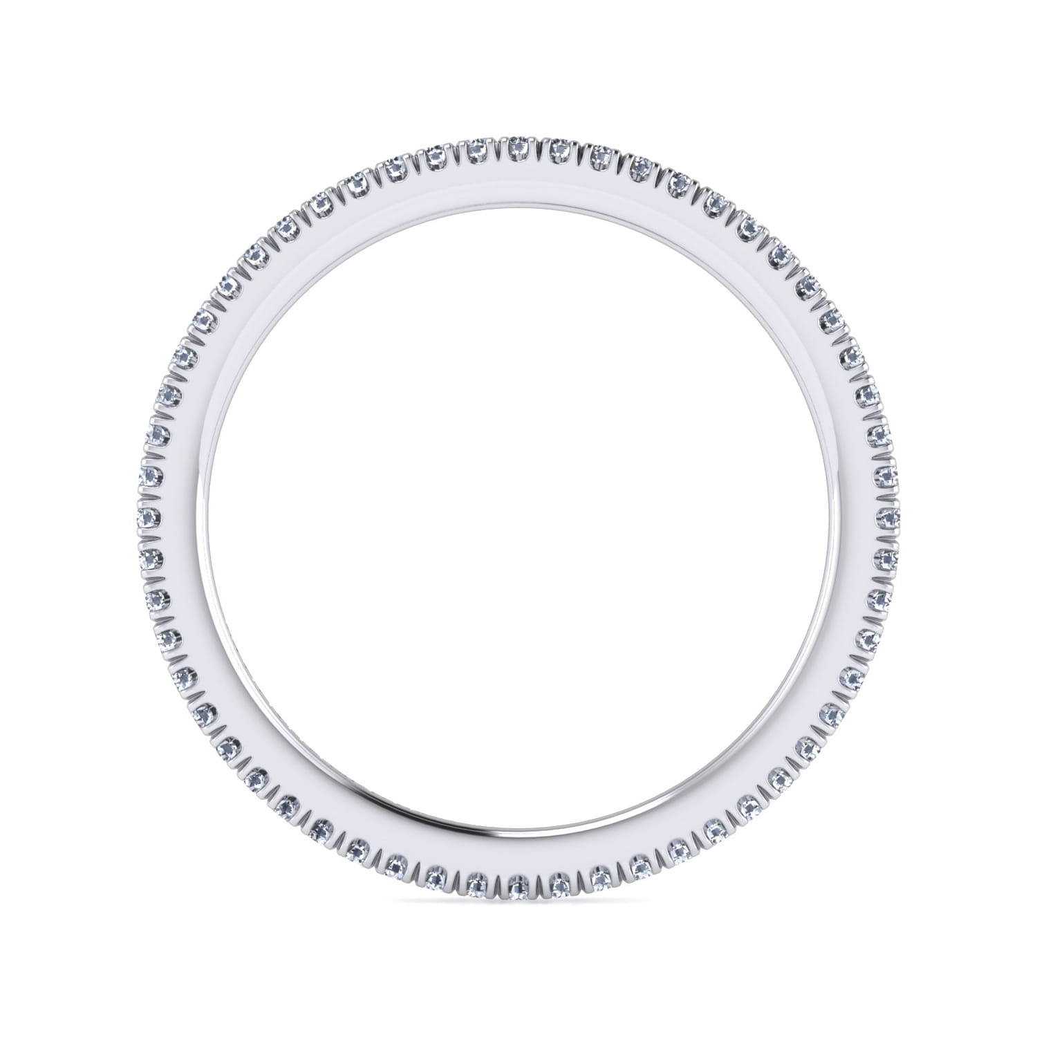 Eternity Band Wedding Ring in 14k White Gold with Round Natural Diamond at Gabriel & Co. - Shot 2