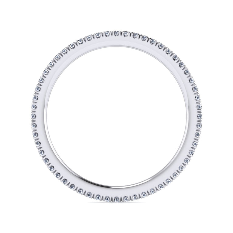 Eternity Band Wedding Ring in 14k White Gold with Round Natural Diamond at Gabriel & Co. - Shot 2