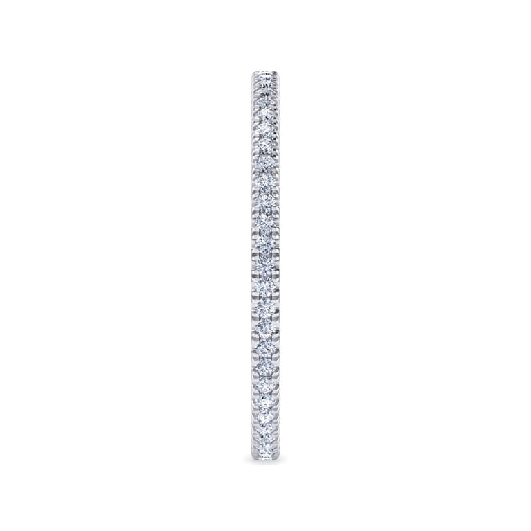 Eternity Band Wedding Ring in 14k White Gold with Round Natural Diamond at Gabriel & Co. - Shot 4