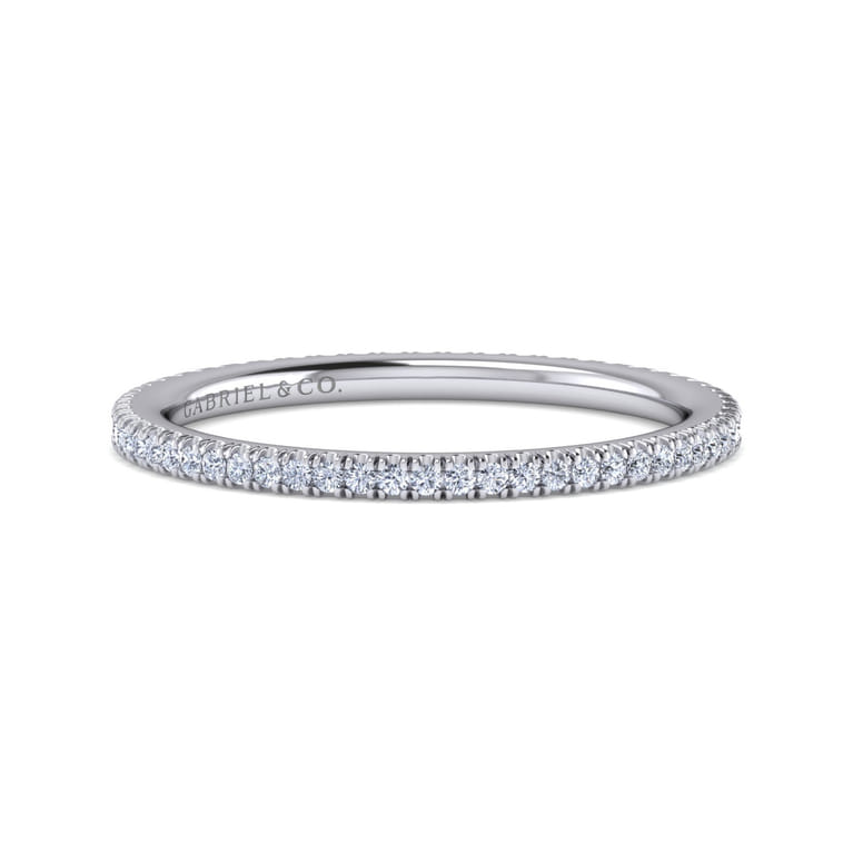 Eternity Band Wedding Ring in 14k White Gold with Round Natural Diamond at Gabriel & Co. - Shot 1