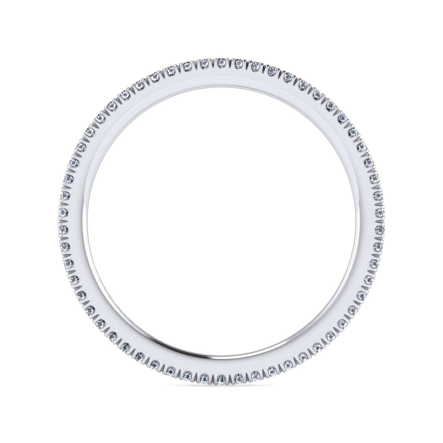 Eternity Band Wedding Ring in 14k White Gold with Round Natural Diamond at Gabriel & Co. - Shot 2