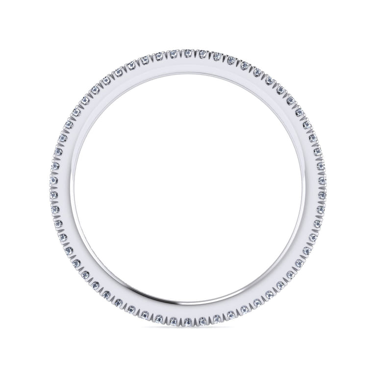 Eternity Band Wedding Ring in 14k White Gold with Round Natural Diamond at Gabriel & Co. - Shot 2