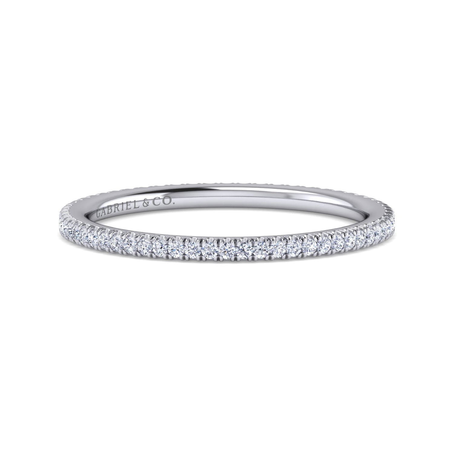 Eternity Band Wedding Ring in 14k White Gold with Round Natural Diamond at Gabriel & Co. - Shot 1