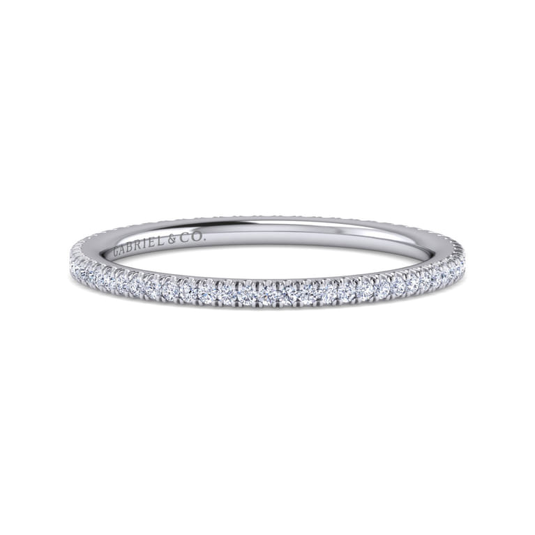 Eternity Band Wedding Ring in 14k White Gold with Round Natural Diamond at Gabriel & Co. - Shot 1