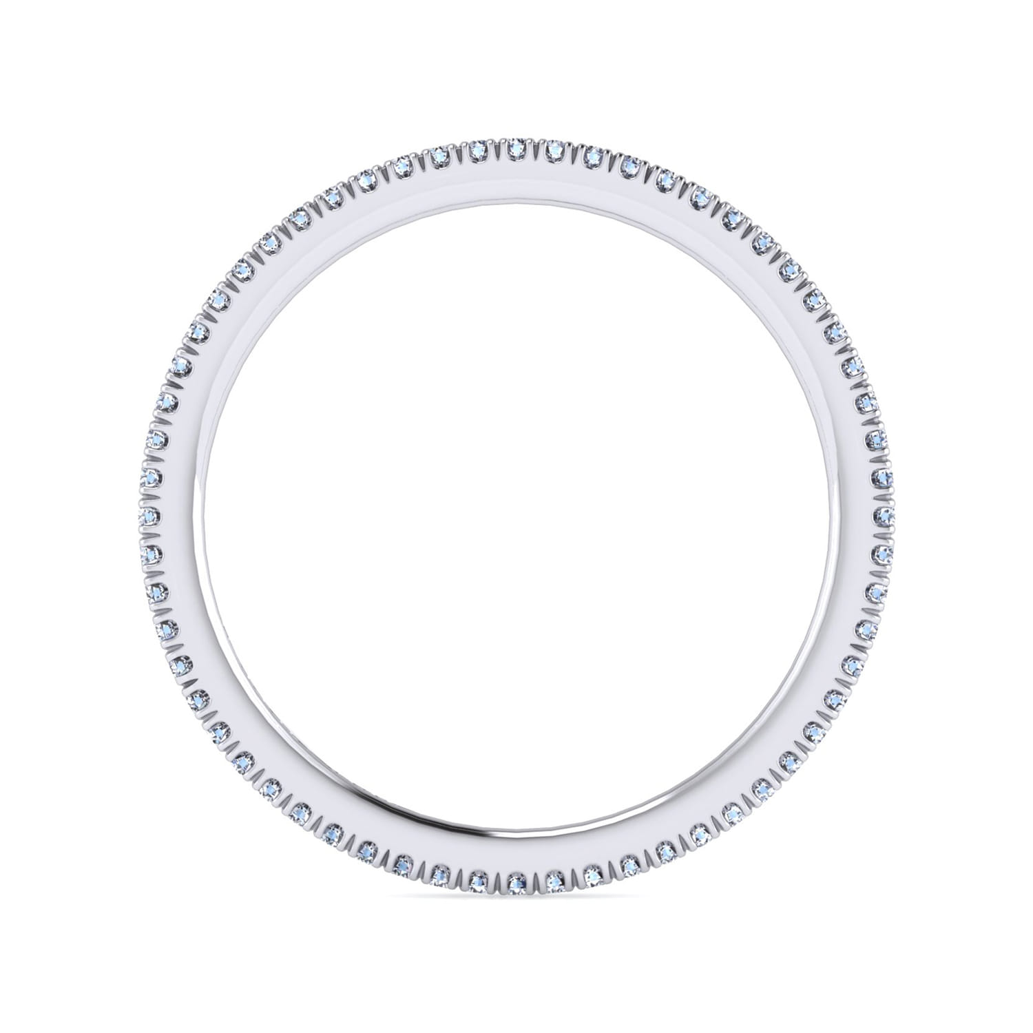 Eternity Band Wedding Ring in 14k White Gold with Round Natural Diamond at Gabriel & Co. - Shot 2