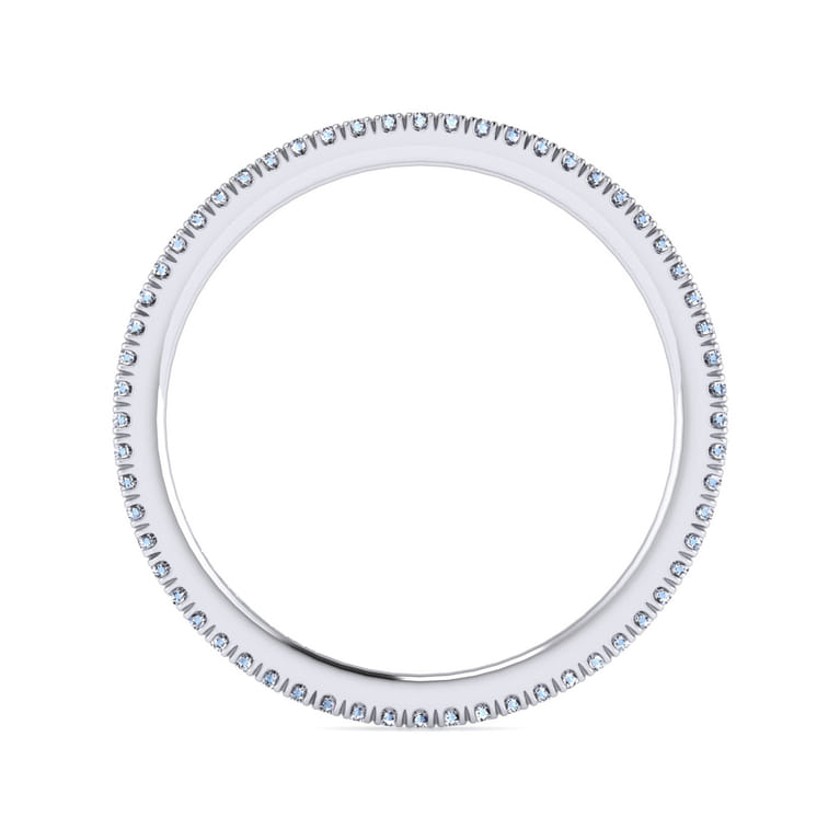 Eternity Band Wedding Ring in 14k White Gold with Round Natural Diamond at Gabriel & Co. - Shot 2