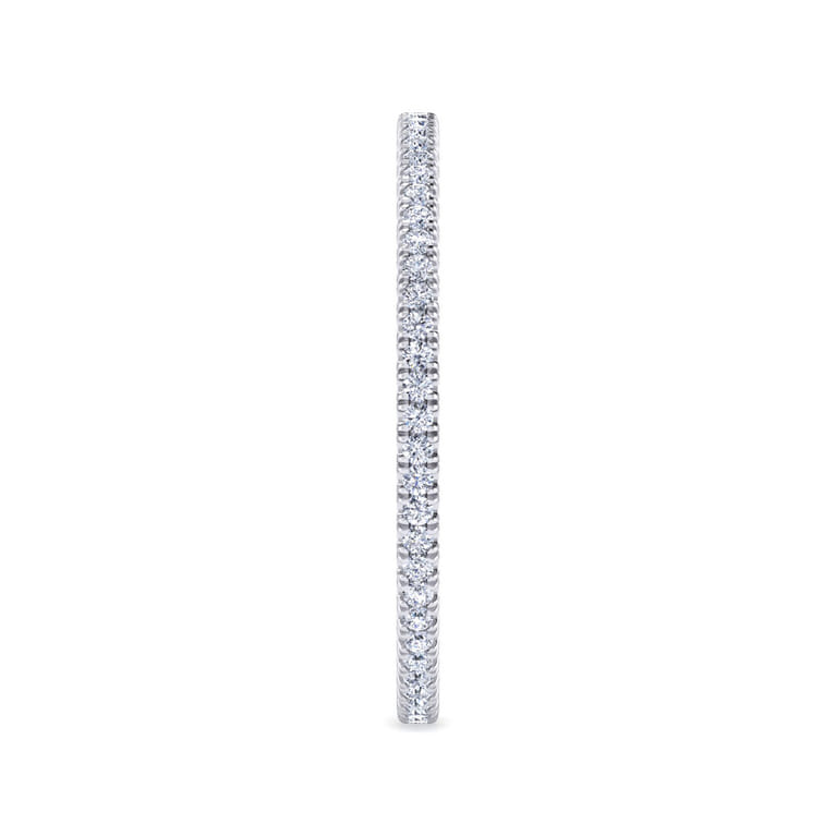 Eternity Band Wedding Ring in 14k White Gold with Round Natural Diamond at Gabriel & Co. - Shot 4
