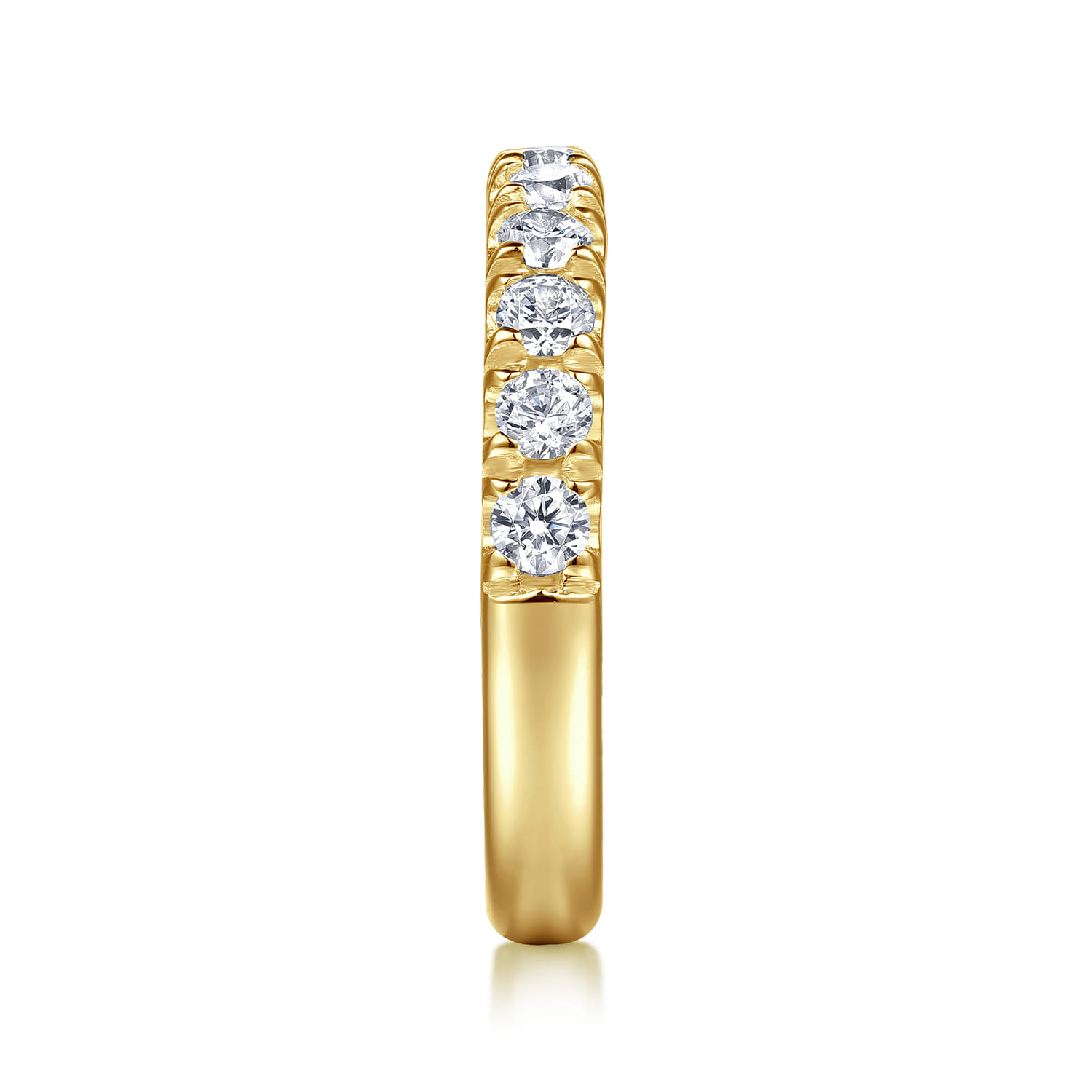 Straight Wedding Ring in 14k Yellow Gold with Round Natural Diamond at Gabriel & Co. - Shot 4