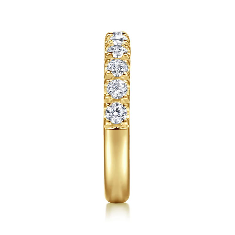 Straight Wedding Ring in 14k Yellow Gold with Round Natural Diamond at Gabriel & Co. - Shot 4