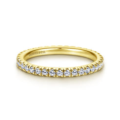 Avignon - 14K Yellow Gold French Pave Diamond Eternity Ring