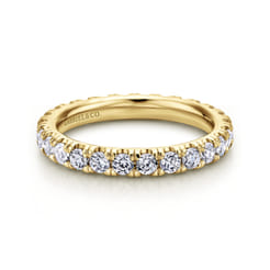 Avignon - 14K Yellow Gold French Pave Diamond Eternity Ring