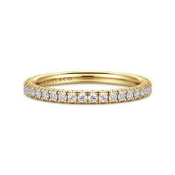 Avignon - 14K Yellow Gold French Pave Diamond Wedding Band