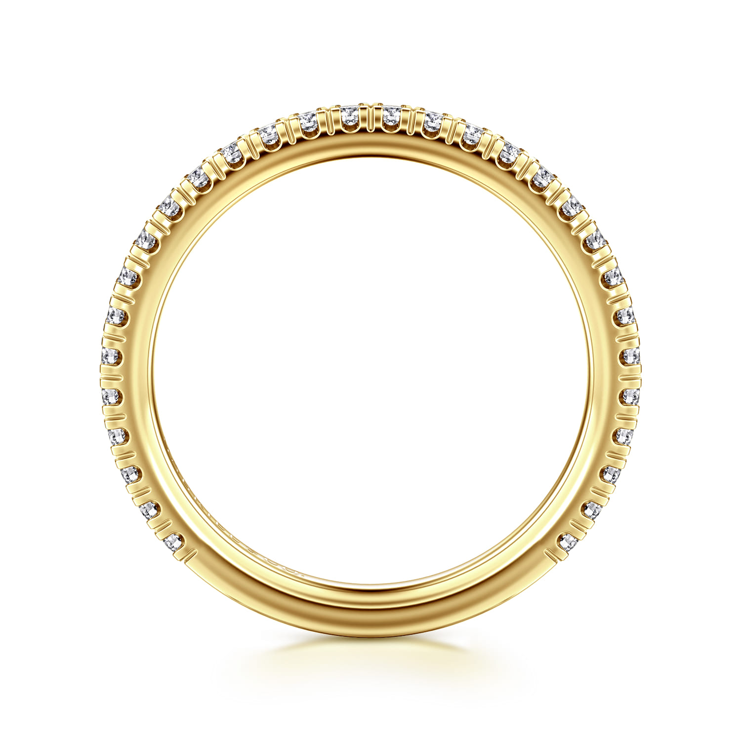Straight Wedding Ring in 14k Yellow Gold with Round Natural Diamond at Gabriel & Co. - Shot 2