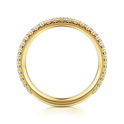 Avignon - 14K Yellow Gold French Pave Diamond Wedding Band