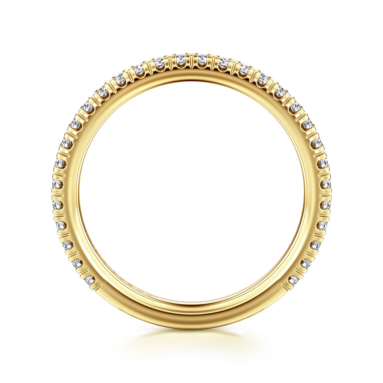 Straight Wedding Ring in 14k Yellow Gold with Round Natural Diamond at Gabriel & Co. - Shot 2