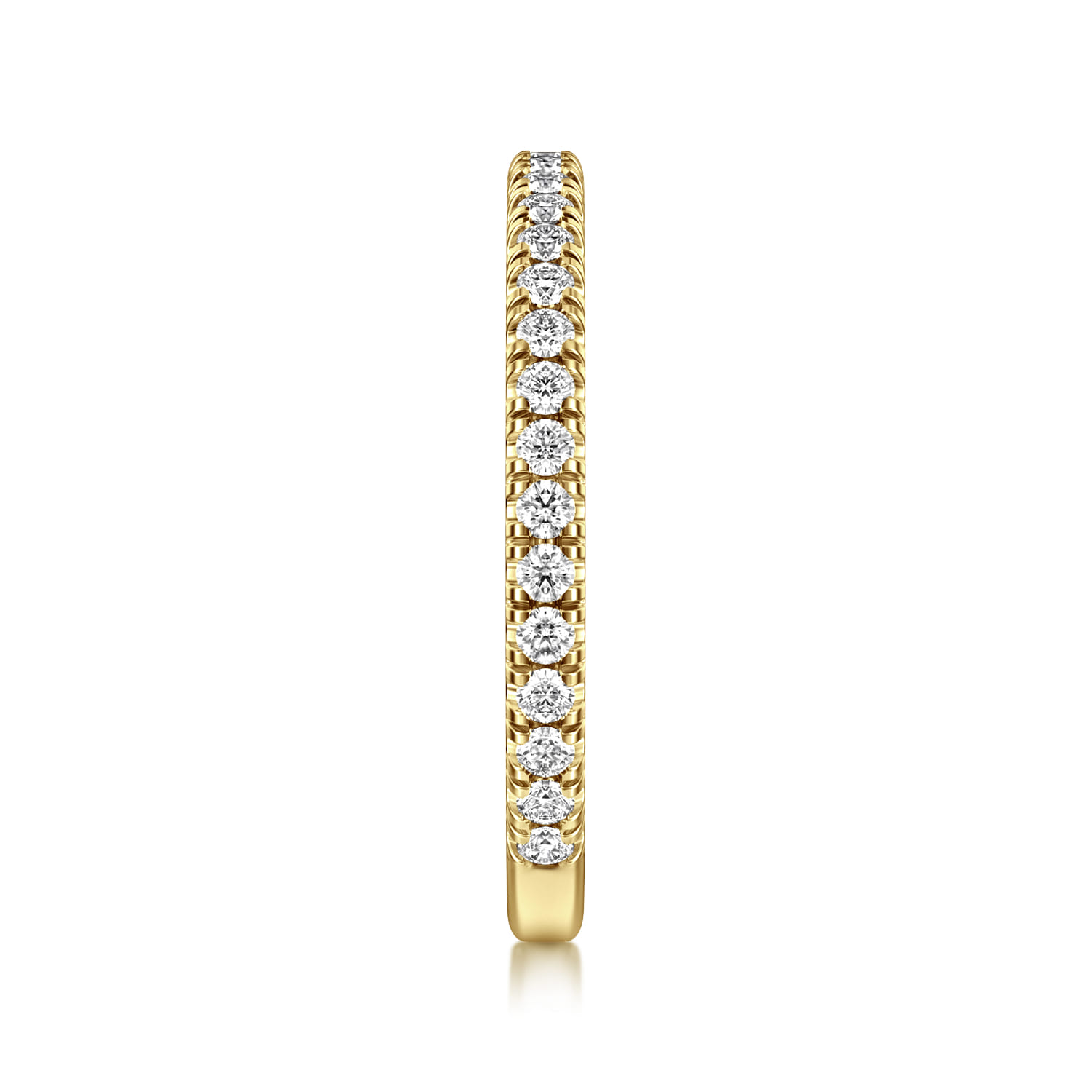 Straight Wedding Ring in 14k Yellow Gold with Round Natural Diamond at Gabriel & Co. - Shot 4