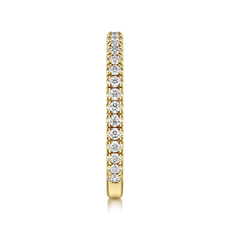 Straight Wedding Ring in 14k Yellow Gold with Round Natural Diamond at Gabriel & Co. - Shot 4